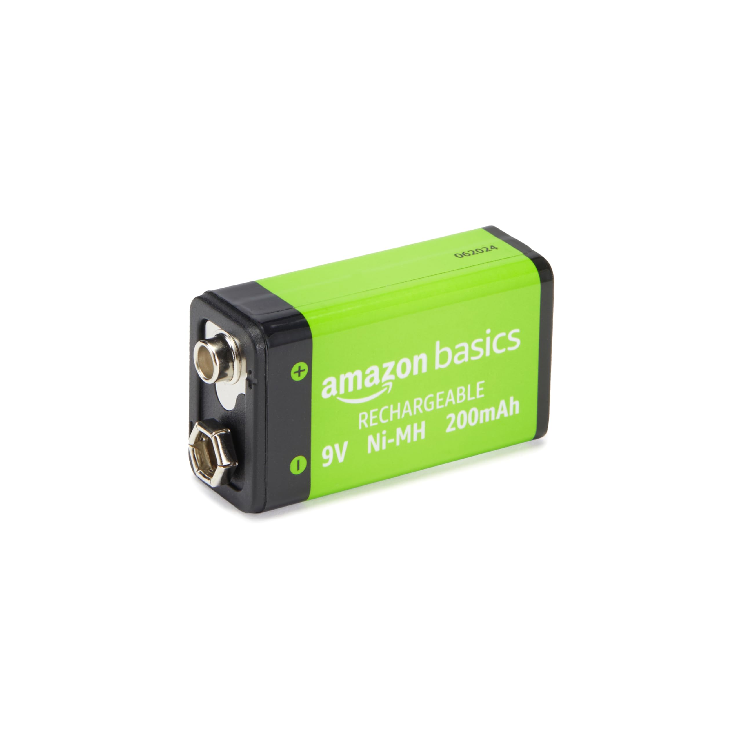 Amazon Basics 4-Pack Rechargeable 9 Volt Ni-MH Batteries, 200 mAh, Pre-Charged, Long Lasting Power, Recharge up to 1000x Times