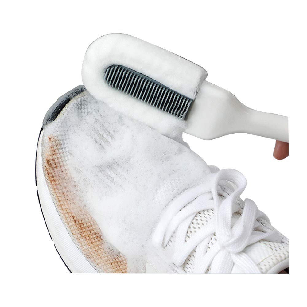 Andiker Professional Cleaning Shoe Brush, Multifunctional Long Handle Shoe Brush Cleaner, Hangable Soft Bristle Shoes Cleaning Brush (Blue)