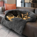 Luxurious Calming Dogs/Cats Bed Mats, Dog Pad Washable Removable Couch Cover, Plush Long Fur Mat for Pets, Waterproof Lining, Perfect for Small, Medium and Large Dogs and Cats (Beige, 31"x23")