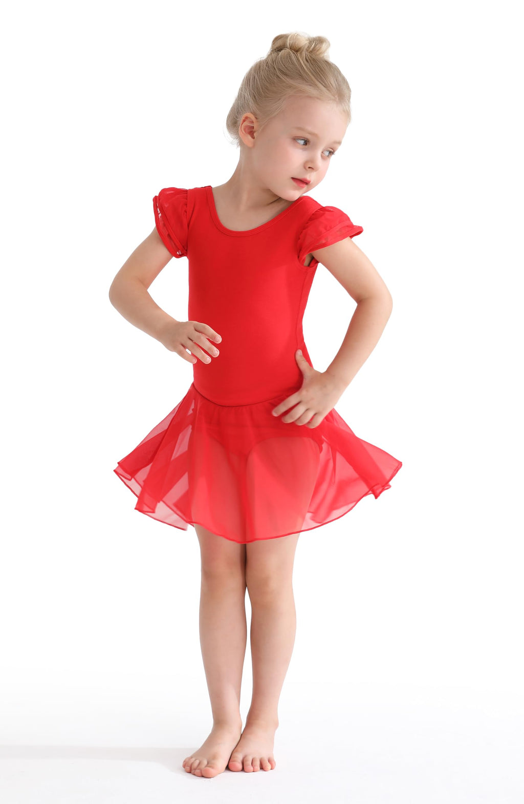 Mecceos Ballet Leotards for Girls Toddler Dance Leotards Short/Long Sleeve Skirt Ballerina Outfits