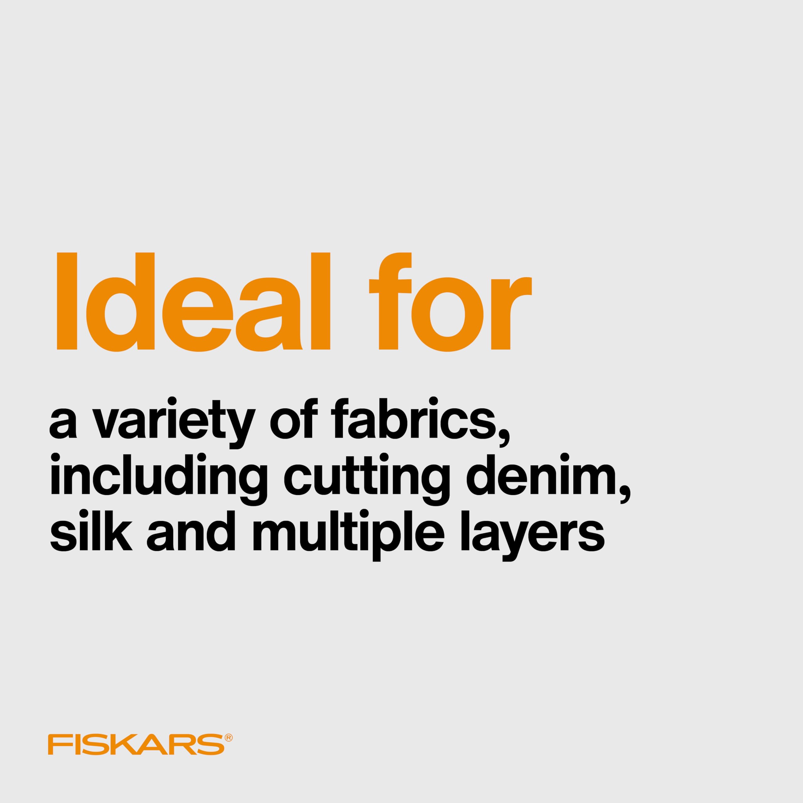 Fiskars 8" Original Orange-Handled Stainless Steel Scissors, Ergonomic and Keeps Material Flat, Sharp All-Purpose Paper and Fabric Scissors for Office, Arts, and Crafts