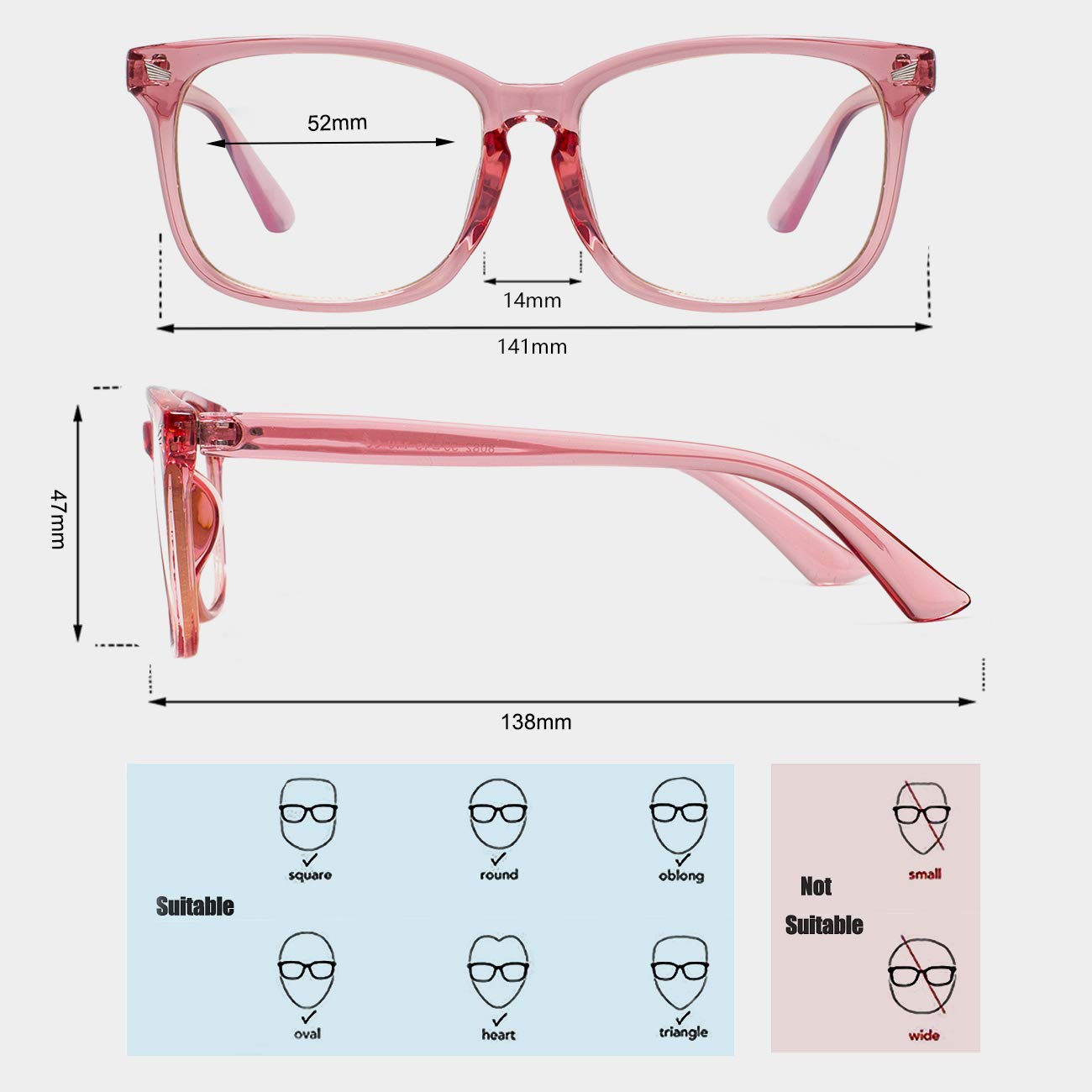 MAXJULI Blue Light Blocking Glasses,Computer Reading/Gaming/TV/Phones Glasses for Women Men(Transparent)
