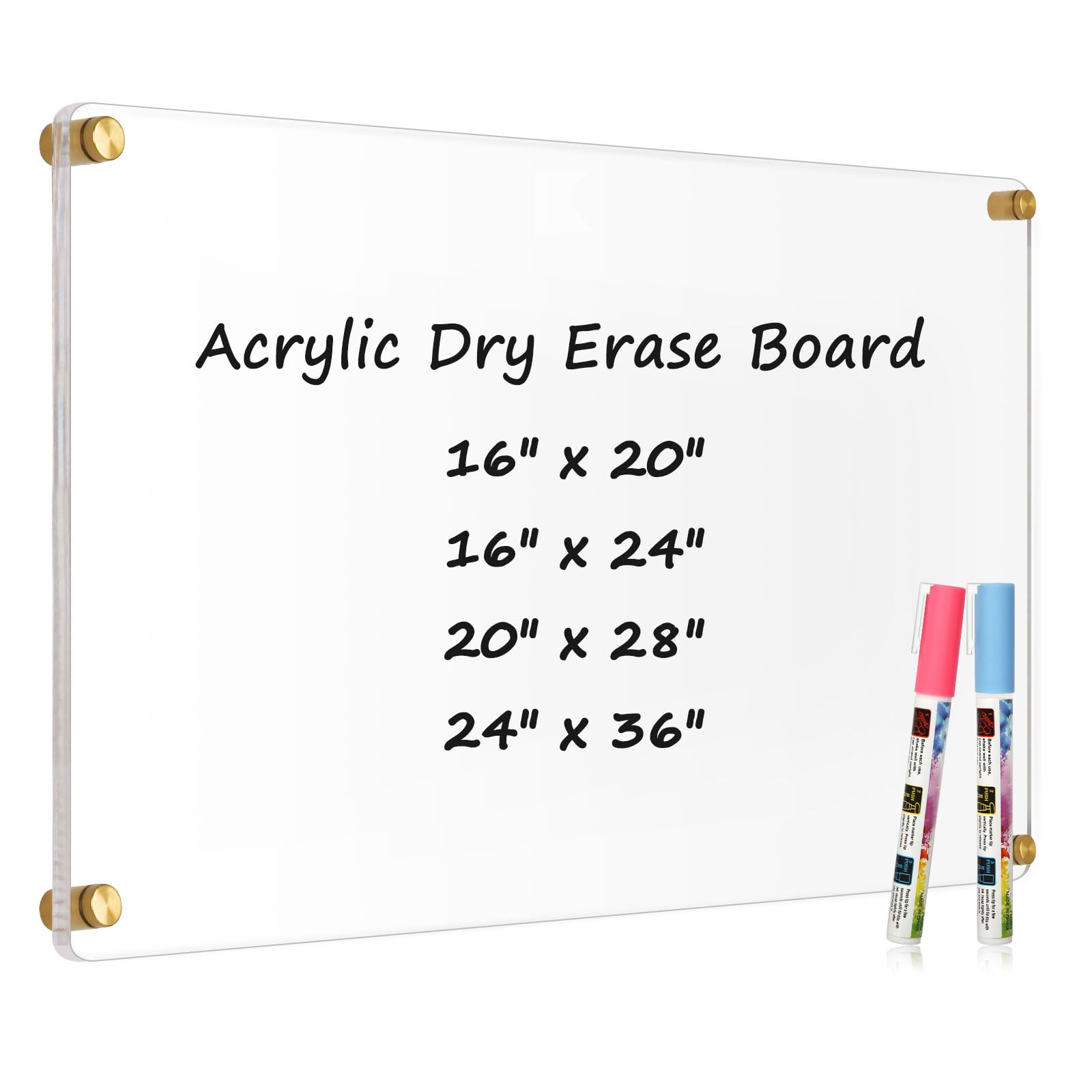 Acrylic Calendar for Wall Whiteboard, 12" x 12" Weekly Clear Dry Erase Board, Small Planning Board White Board for Wall, Home, Office, School