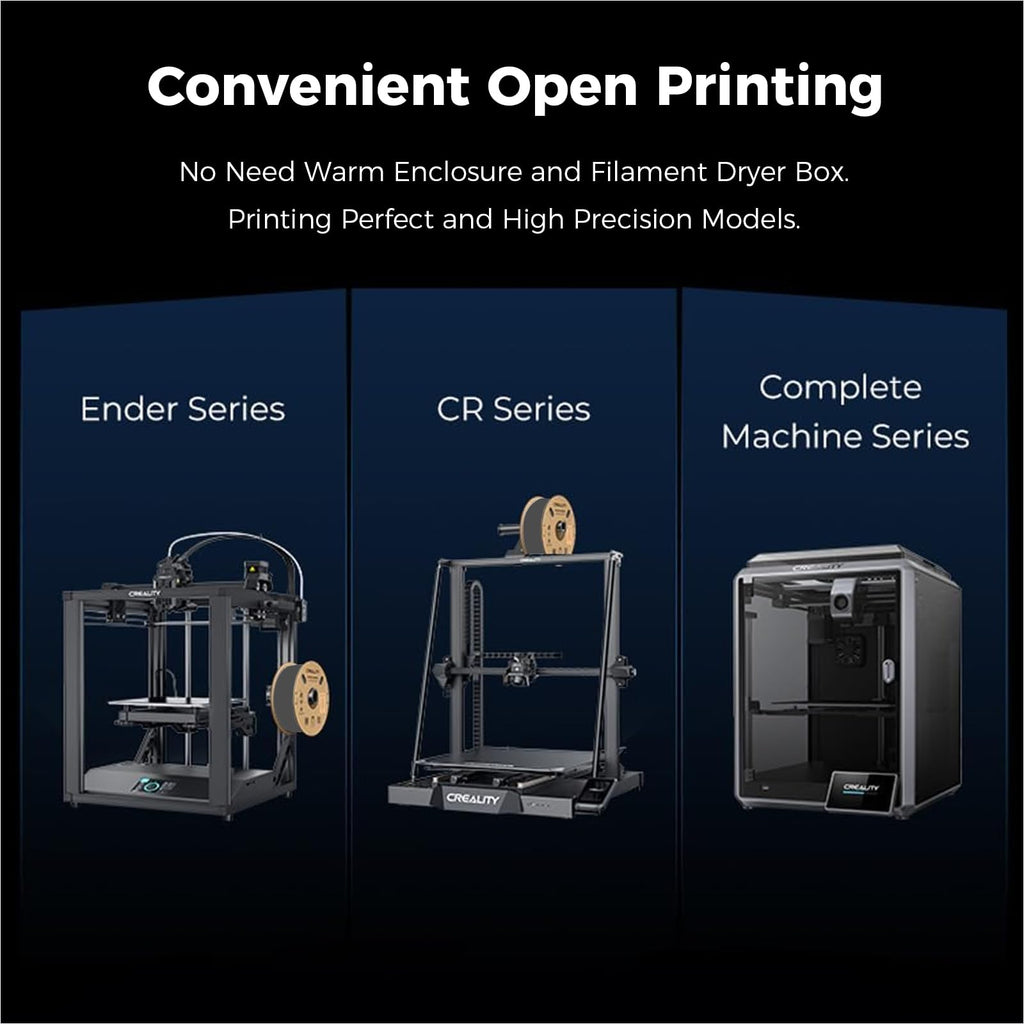 Creality Hyper ABS Filament, Official 3D Printer Filament ABS 1.75mm for Up to 300mm/s High-Speed Printing Convenient Open Printing Material, 1kg(2.2lbs) Spool Fit Most 3D Printer(Black)