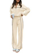 BTFBM Women's Two Piece Tracksuit Fall 2026 Long Sleeve Zip Up Sweatshirt Long Pants Outfits Jogger Sweatsuit Sets
