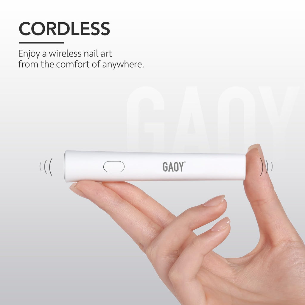 GAOY Handheld UV Light for Gel Nails, Mini Nail Lamp, Portable Cordless Rechargeable, Fast Curing, Diamond Pink