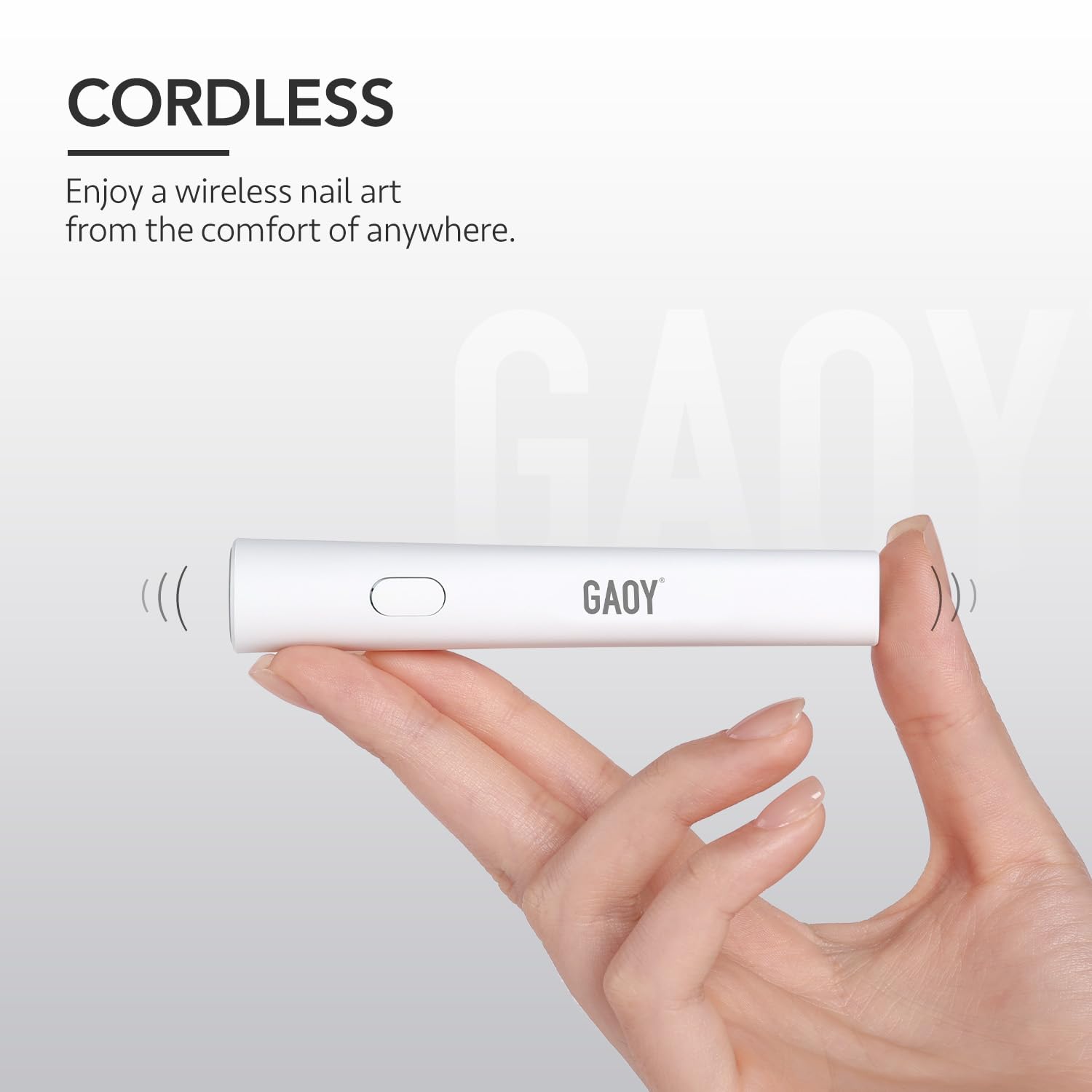 GAOY Handheld UV Light for Gel Nails, Mini Nail Lamp, Portable Cordless Rechargeable, Fast Curing, Diamond Pink