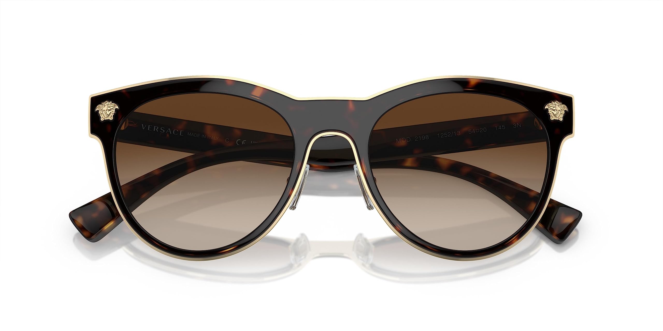 VERSACE VE2198 Phantos Shape Metal Sunglasses 54mm