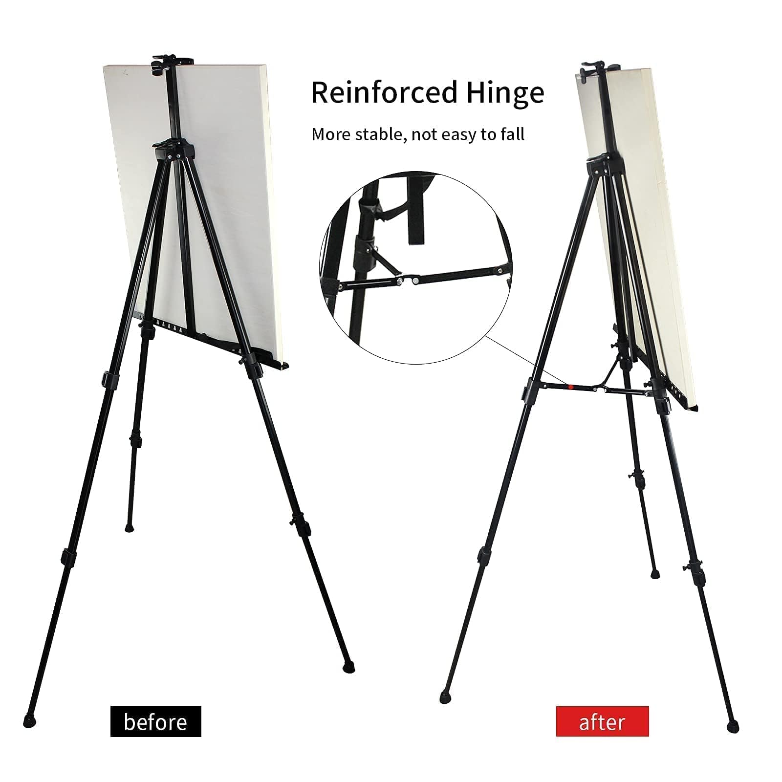 RRFTOK Easel Stand for Sign and Painting: Art Portable Adjustable Metal Tripod Easels for Display Height from 17 to 66 Inch -Canvas Stand for Table-Top/Floor Paint - Gifts for Teens Art Supplies