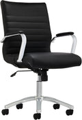 Realspace® Modern Comfort Series Winsley Bonded Leather Mid-Back Chair, Black