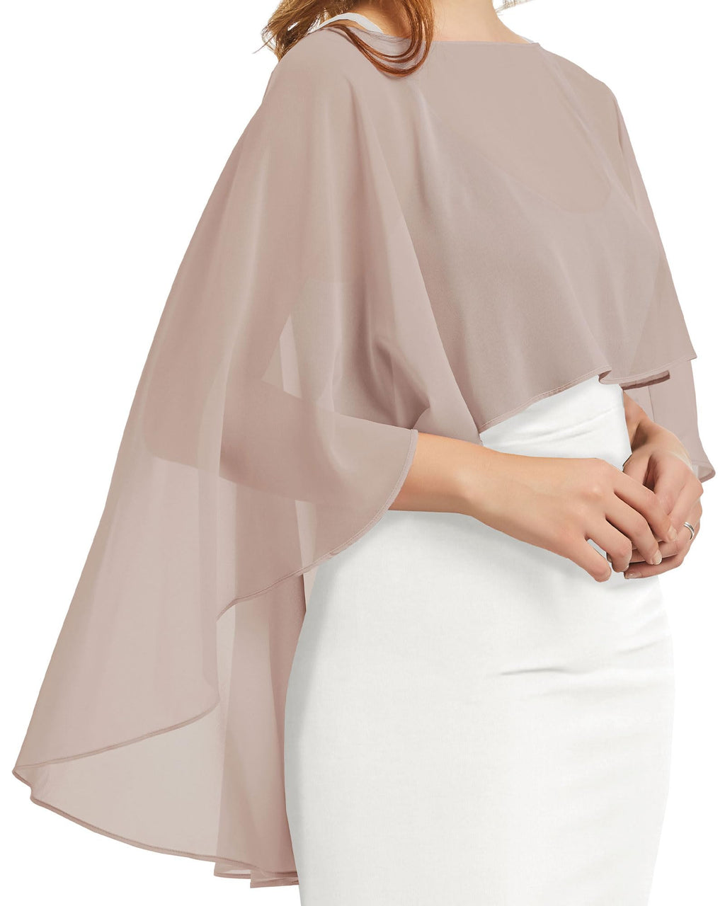 Womens Capelets Shawls and Wraps for Evening Dress Chiffon Capes Wedding Cover Up