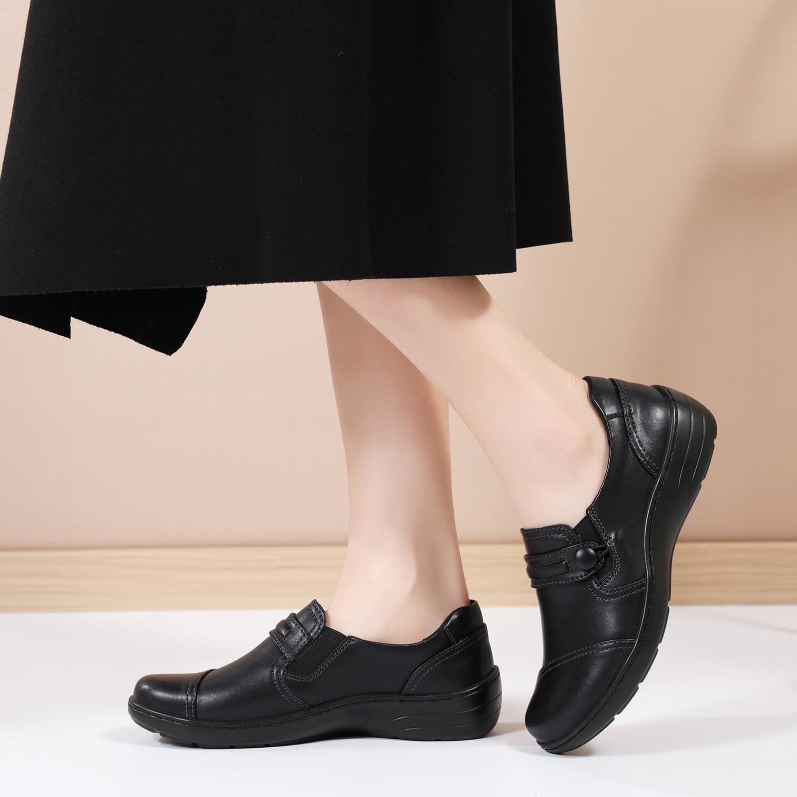 QAE Loafers for Women Orthopedic Loafers for Women Comfortable Women's Flat Slip-Ons Shoes for Dress Work Business Casual