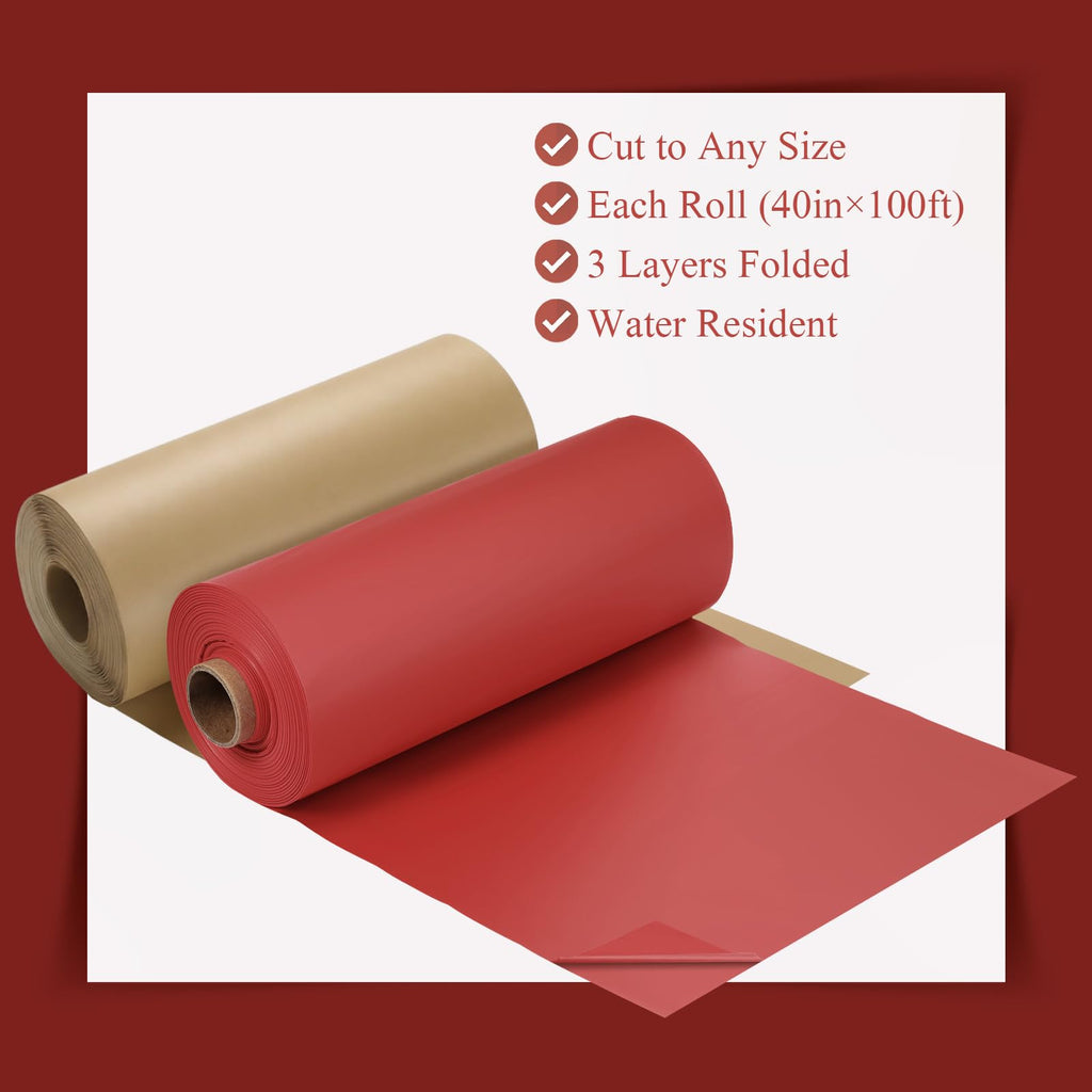 Moukeren 40'' x 100'' Circus Tablecloth Roll Carnival Tent Party Table Cover for Birthday Decorations Circus Theme Tablecloth for Backdrop Curtains Ceiling Wall Drapes Supplies(Beige, Red,4 Roll)