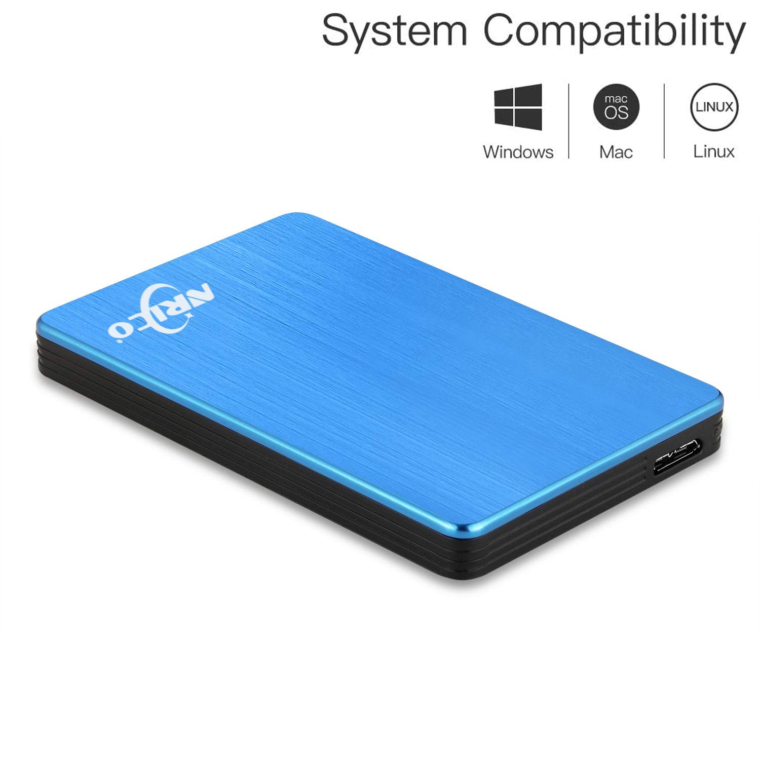 NRICO Portable External Hard Drive, USB 3.0, 2.5 Inch, Compatible with PC, Mac, Desktop (Blue, 320, GB)