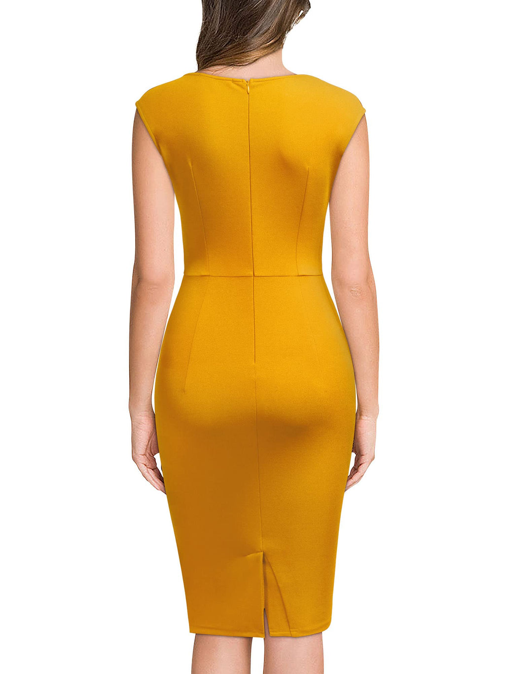 Miusol Women's Retro Ruffle Style Slim Work Pencil Dress