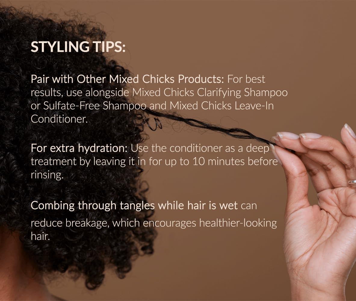Mixed Chicks Detangling Deep Conditioner - Softens, Moisturizes & Detangles Straight or Curly Hair, 8 fl.oz