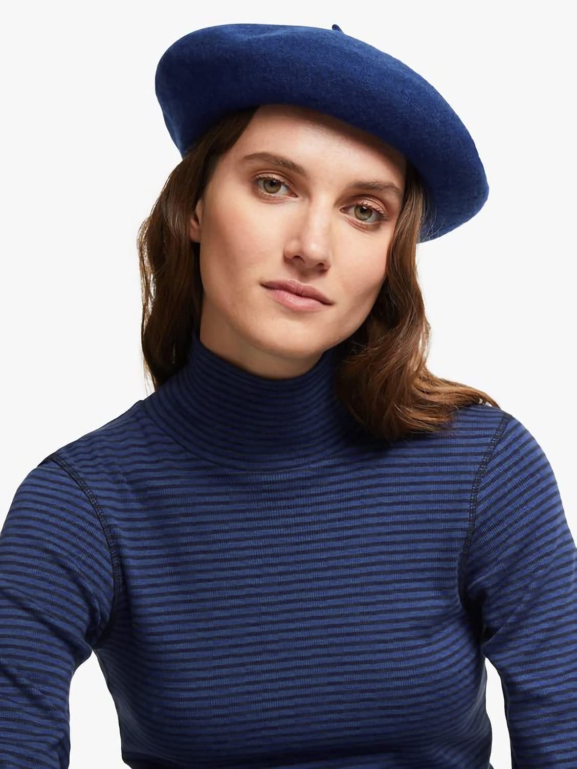 Women French Wool Beret Hats - Solid Color Classic Beanie Winter Cap
