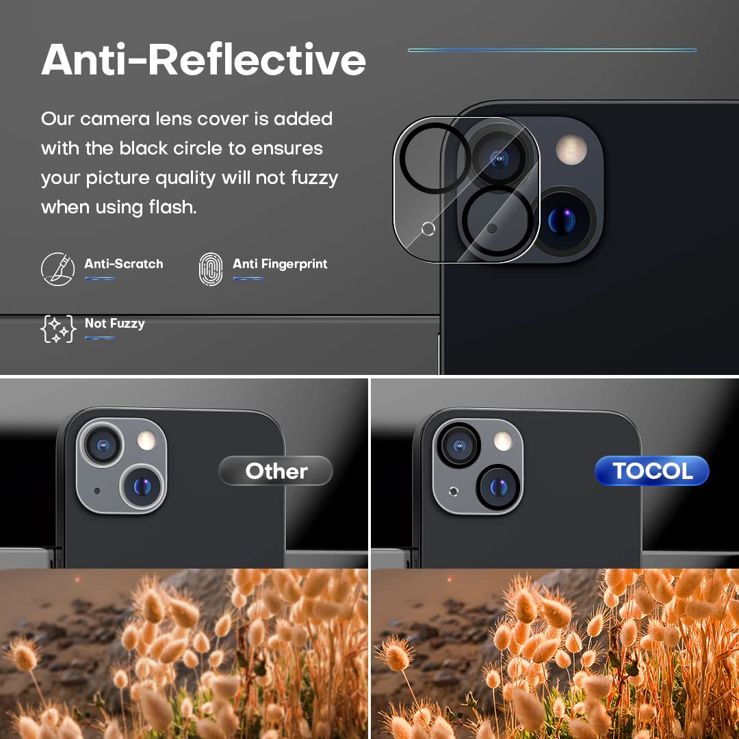TOCOL [3 Pack] Compatible for Google Pixel 6 5G 6.4'' Tempered Glass Screen Protector & Glass Camera Lens Protector, Case Friendly, Anti-Scratch [Alignment Tool] [Fingerprint Unlock]
