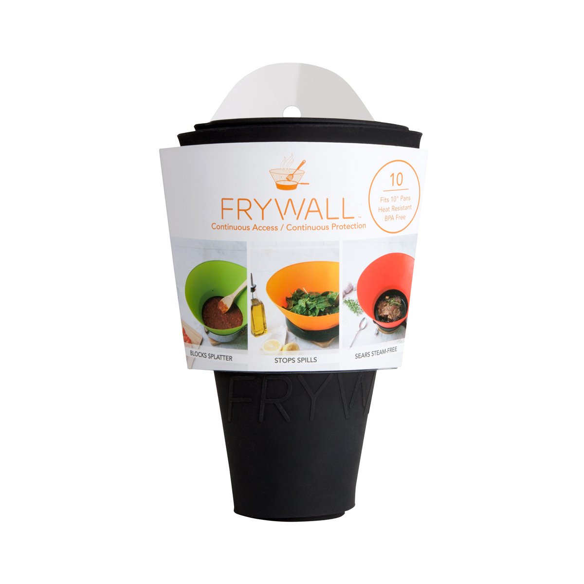 Frywall 10 (Medium) - Black - Splatter Guard, as Seen on Shark Tank