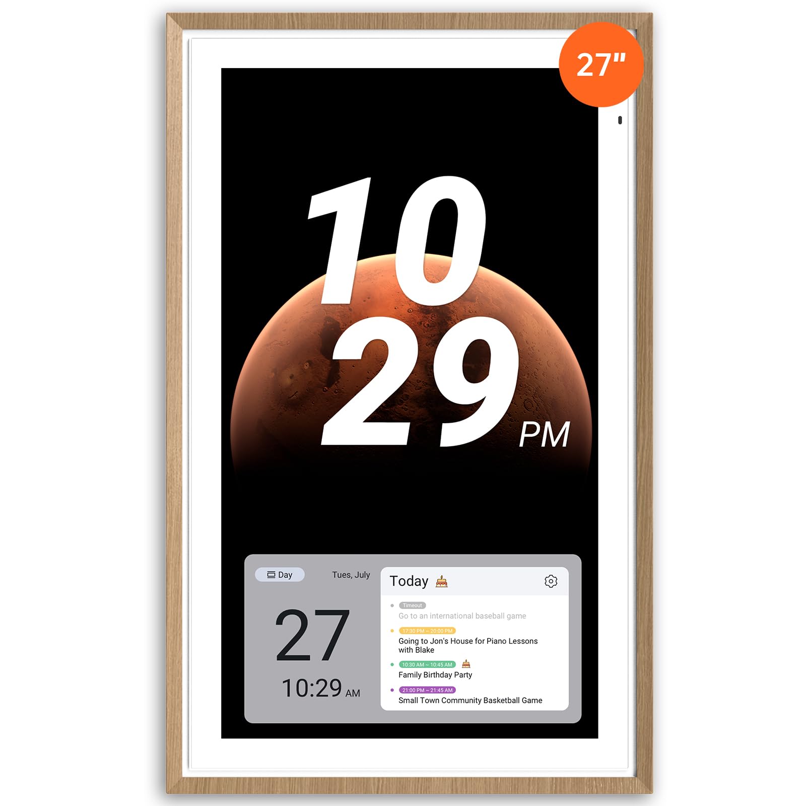 Apolosign 27-inch Digital Calendar & Smart Family Wall Planner, No Subscription, Calendar & Dashboard Dual-Mode System, Shared Touchscreen Display with Calendar Sync, Chore Charts & Family Scheduling Hub, Wall Mount Included (Black)