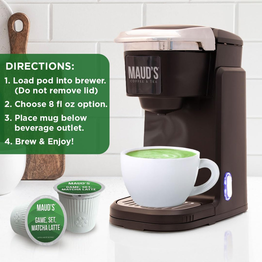 Maud's Chai Tea Latte Pods, 18 ct, Single Serve Tea Pods - 100% Gourmet Blended Tea Leaves, Compatible with Keurig K Cups Maker