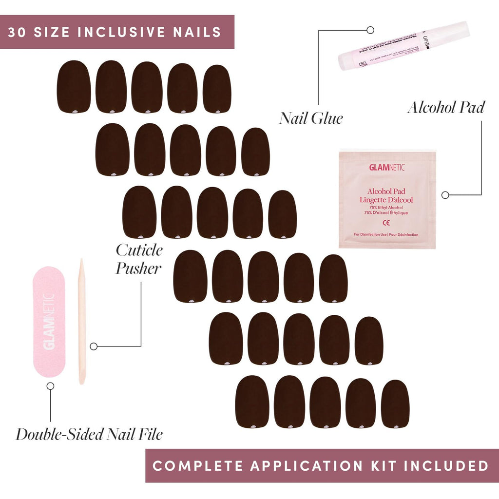 Glamnetic Press On Nails - Cashmere Blue | Opaque Soft Pale Sky Blue Short Squoval Fake Nails, Salon Quality | 15 Sizes - 30 Nail Kit