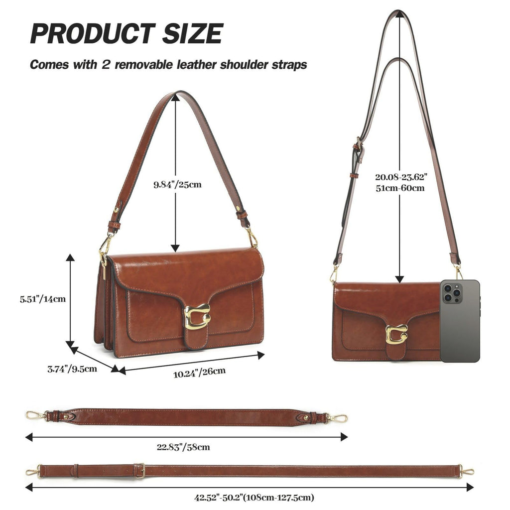 Travistar Crossbody Bags for Women Trendy - Small Cross Body Purse Shoulder Bag Leather Handbags Evening Clutch with 2 Straps | 2 detachable straps