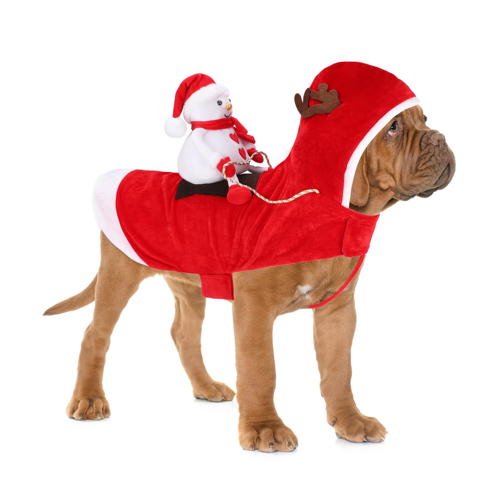 BWOGUE Santa Dog Costume Christmas Pet Clothes Santa Claus Riding Pet Cosplay Costumes Party Dressing up Dogs Cats Outfit for Small Medium Large Dogs Cats