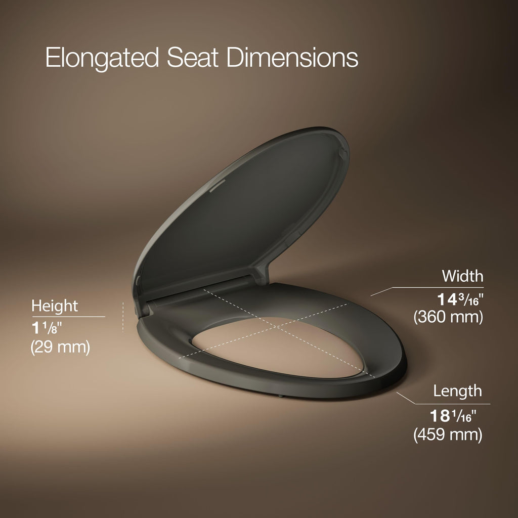 KOHLER 4733-RL-17 Glenbury ReadyLatch Quiet Close Elongated Toilet Seat, Soft Close Toilet Seats, Teal