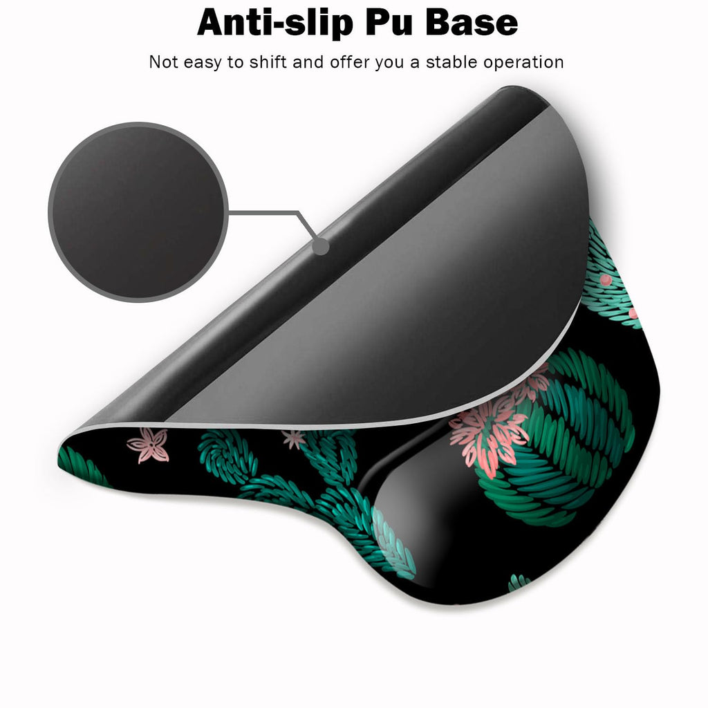 DOOKE Ergonomic Mouse Pad with Wrist Support and Coaster,Mouse Pads with Non-Slip PU Base for Home Office Working Studying Easy Typing & Pain Relief Aesthetic Art