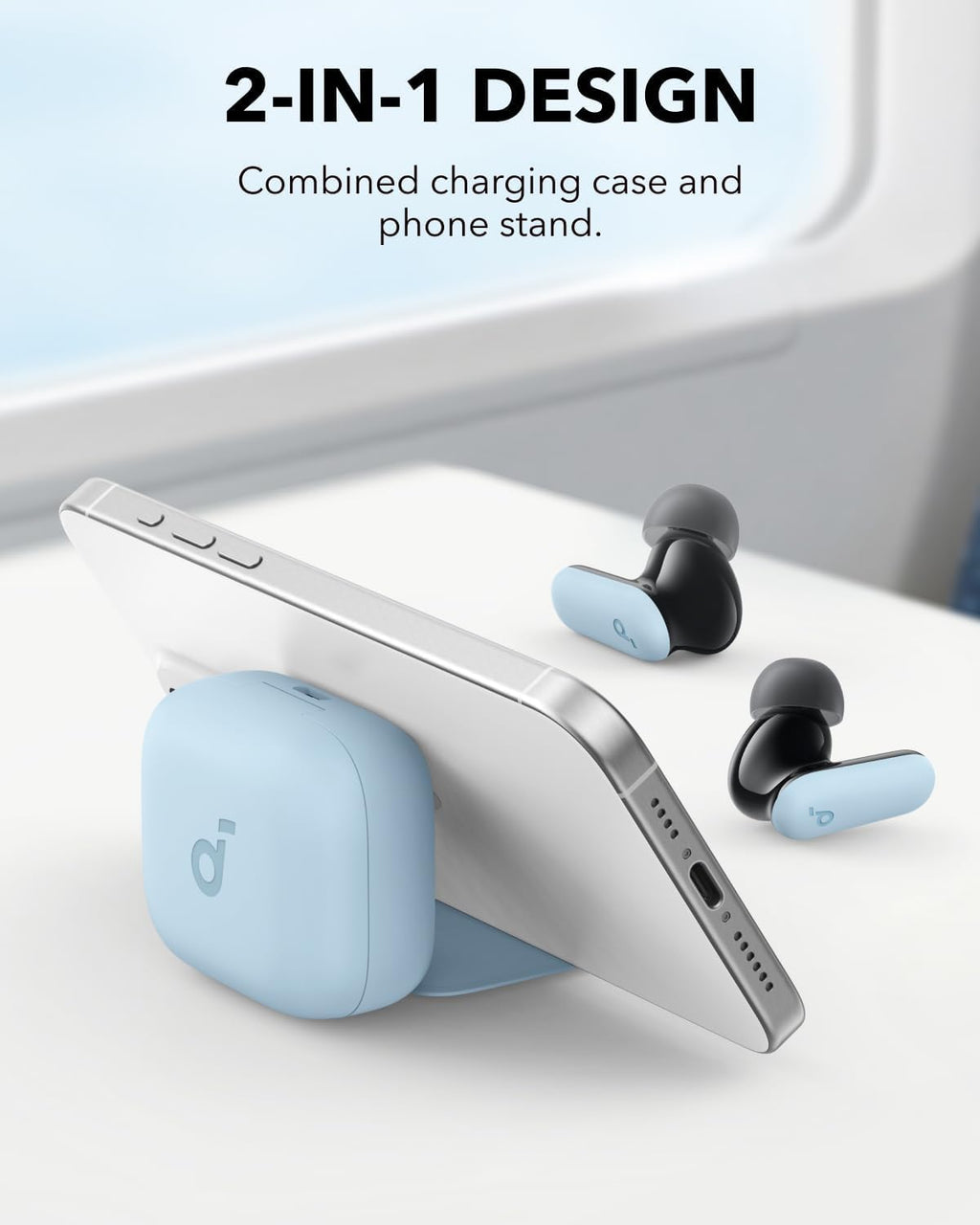Soundcore P30i by Anker Noise Cancelling Earbuds, Strong and Smart Noise Cancelling, Powerful Bass, 45H Playtime, 2-in-1 Case and Phone Stand, IP54, Wireless Earbuds, Bluetooth 5.4 (Black)