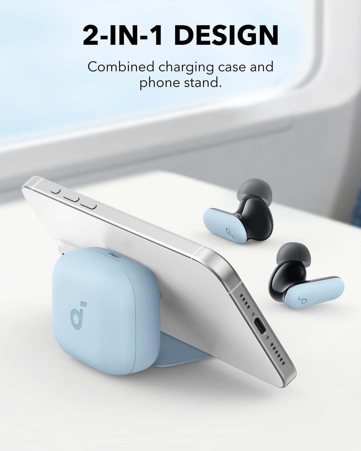 Soundcore P30i by Anker Noise Cancelling Earbuds, Strong and Smart Noise Cancelling, Powerful Bass, 45H Playtime, 2-in-1 Case and Phone Stand, IP54, Wireless Earbuds, Bluetooth 5.4 (Black)