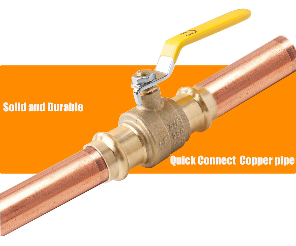 WHK 10 Pack 3/4" Press Pro press Ball Valve Pro Press Ball Valve Fittings to Press into 3/4" Copper（Lead-Free,10PCS)