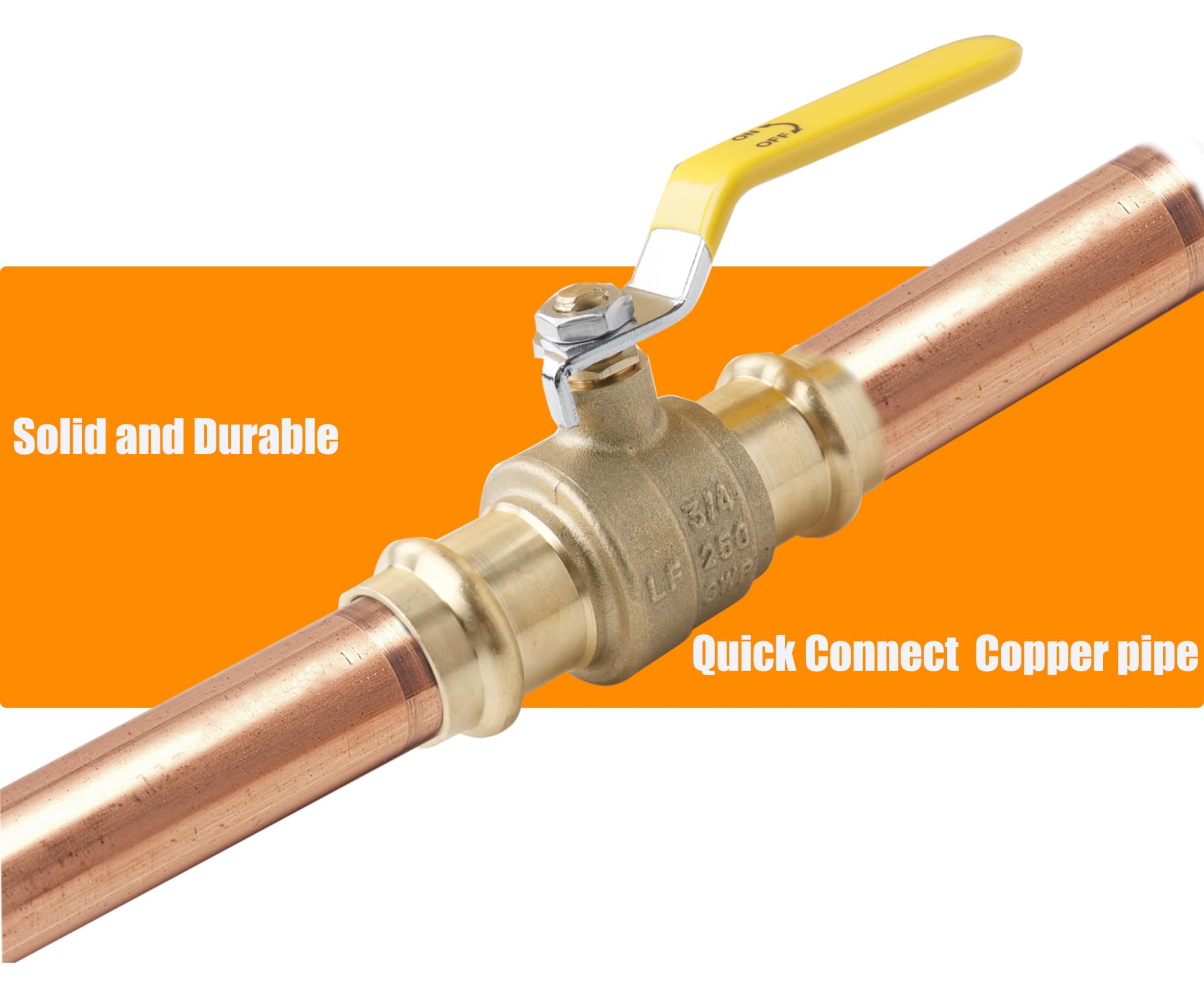WHK 10 Pack 3/4" Press Pro press Ball Valve Pro Press Ball Valve Fittings to Press into 3/4" Copper（Lead-Free,10PCS)