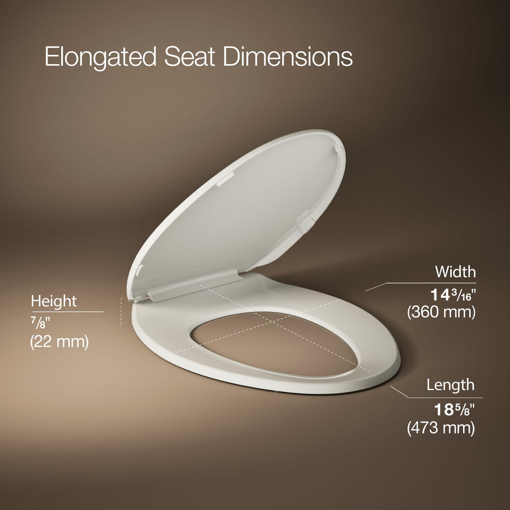 KOHLER K-4775-0 Brevia Round Toilet Seat with Quick-Release Hinges And Quick-Attach Hardware For Easy Clean, White