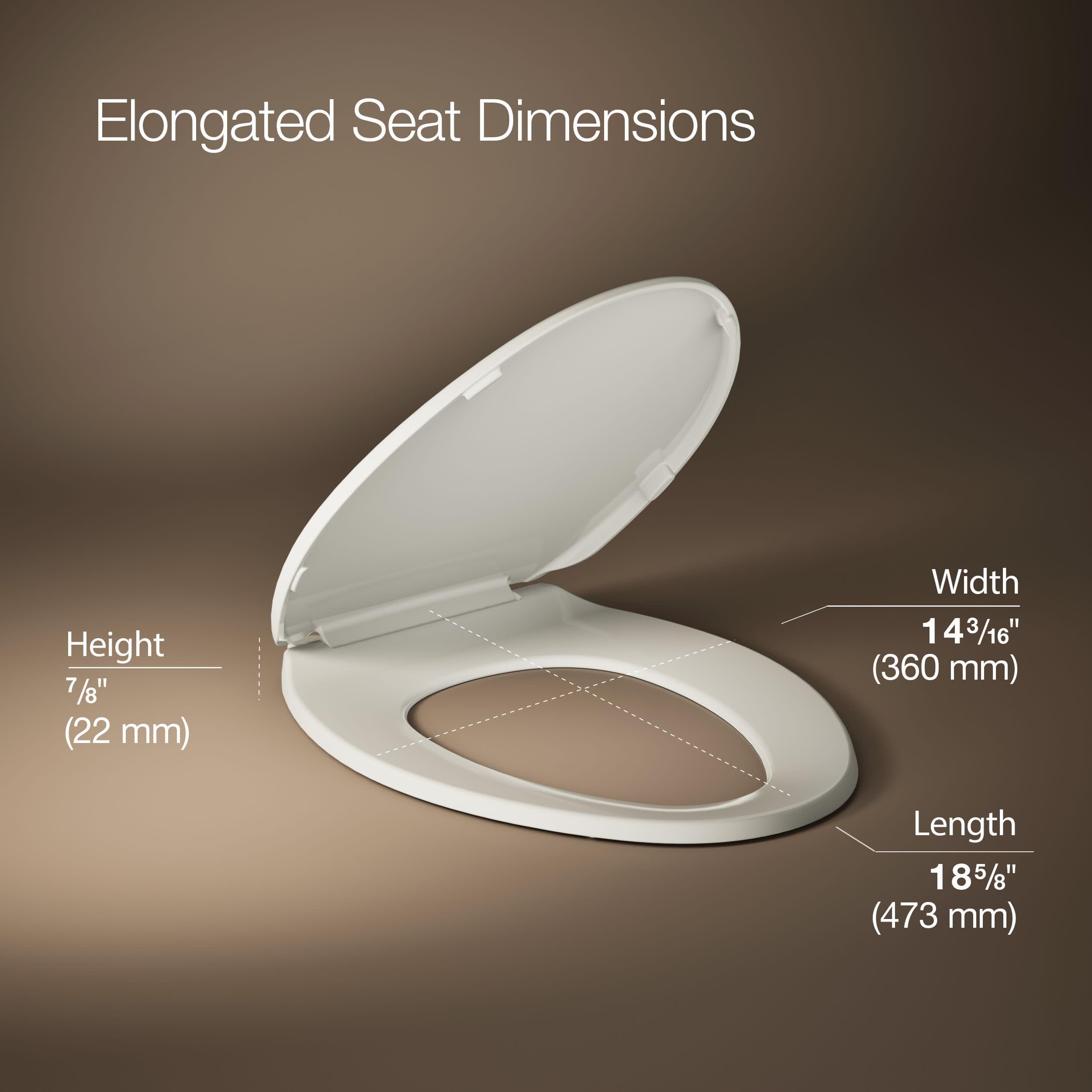 KOHLER K-4775-0 Brevia Round Toilet Seat with Quick-Release Hinges And Quick-Attach Hardware For Easy Clean, White