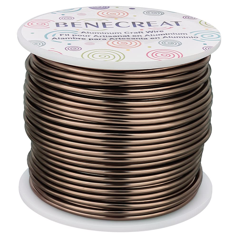 BENECREAT 9 Gauge Jewelry Craft Aluminum Wire 55 Feet Bendable Metal Sculpting Wire for Halloween Craft Floral Model Skeleton Making (Black, 3mm)