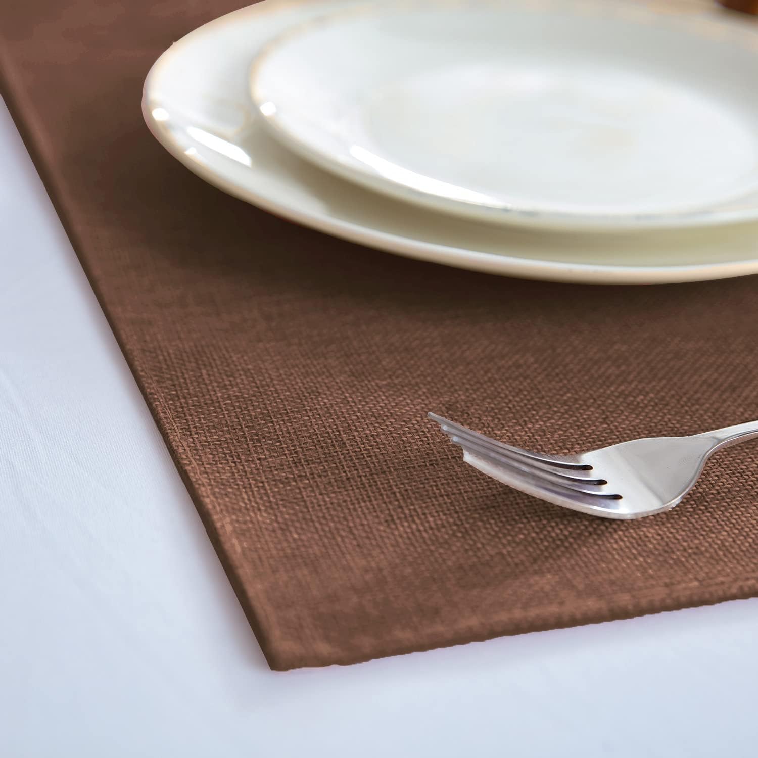Cloth Placemats Set of 8, Linen Type Fabric Placemats Machine Washable Heat Resistant Placemats Wrinkle Free Thick Polyester Kitchen Place Mats for Dining Table (Beige)