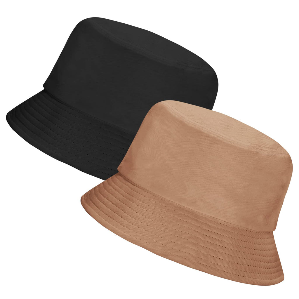 Rosoz 1 & 2 Pack Bucket Hat for Women Men Summer Travel Beach Sun Hat Outdoor Cap Unisex Bucket Hats