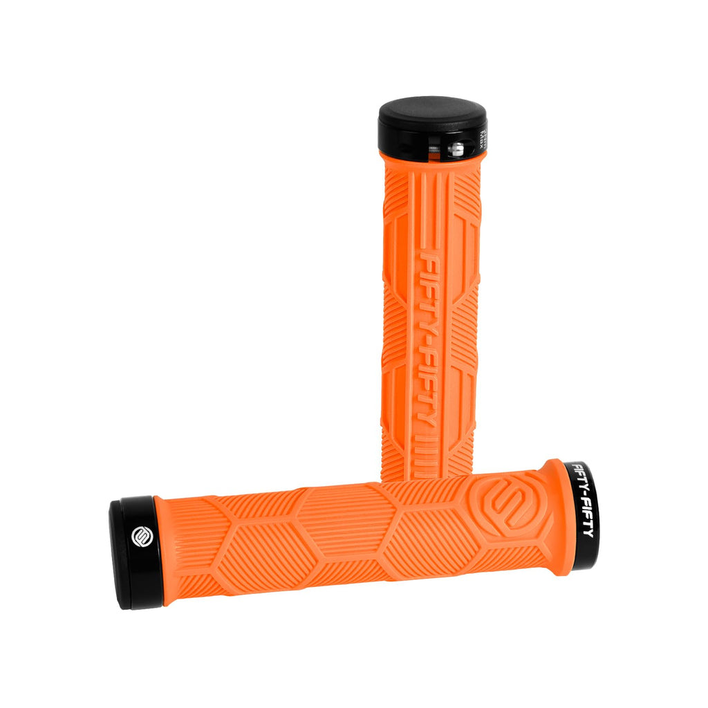FIFTY-FIFTY Double Lock-On Mountain Bike Grips, Bicycle Handlebar Locking Grips, Non-Slip MTB Handle