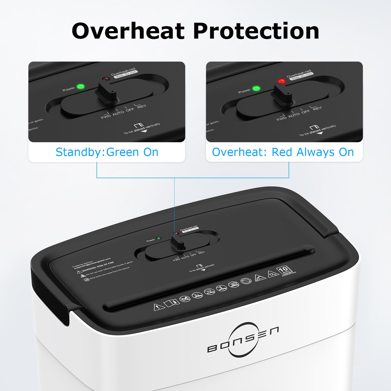 BONSEN Shredder for Home Office, 4 Gallons 8-Sheet Cross Cut Credit Card Shredder, Small Paper Shredder for Home Use, High Security Level P-4, ETL Certification (S3101)