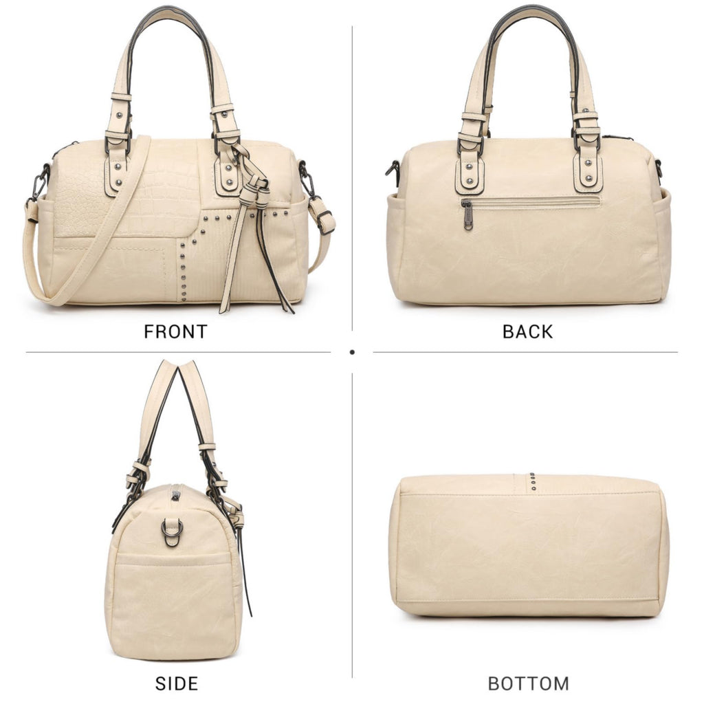 Dasein Women Soft Vegan Leather Barrel Bags Large Hobo Top Handle Work Totes Satchel Handbags Shoulder Purse