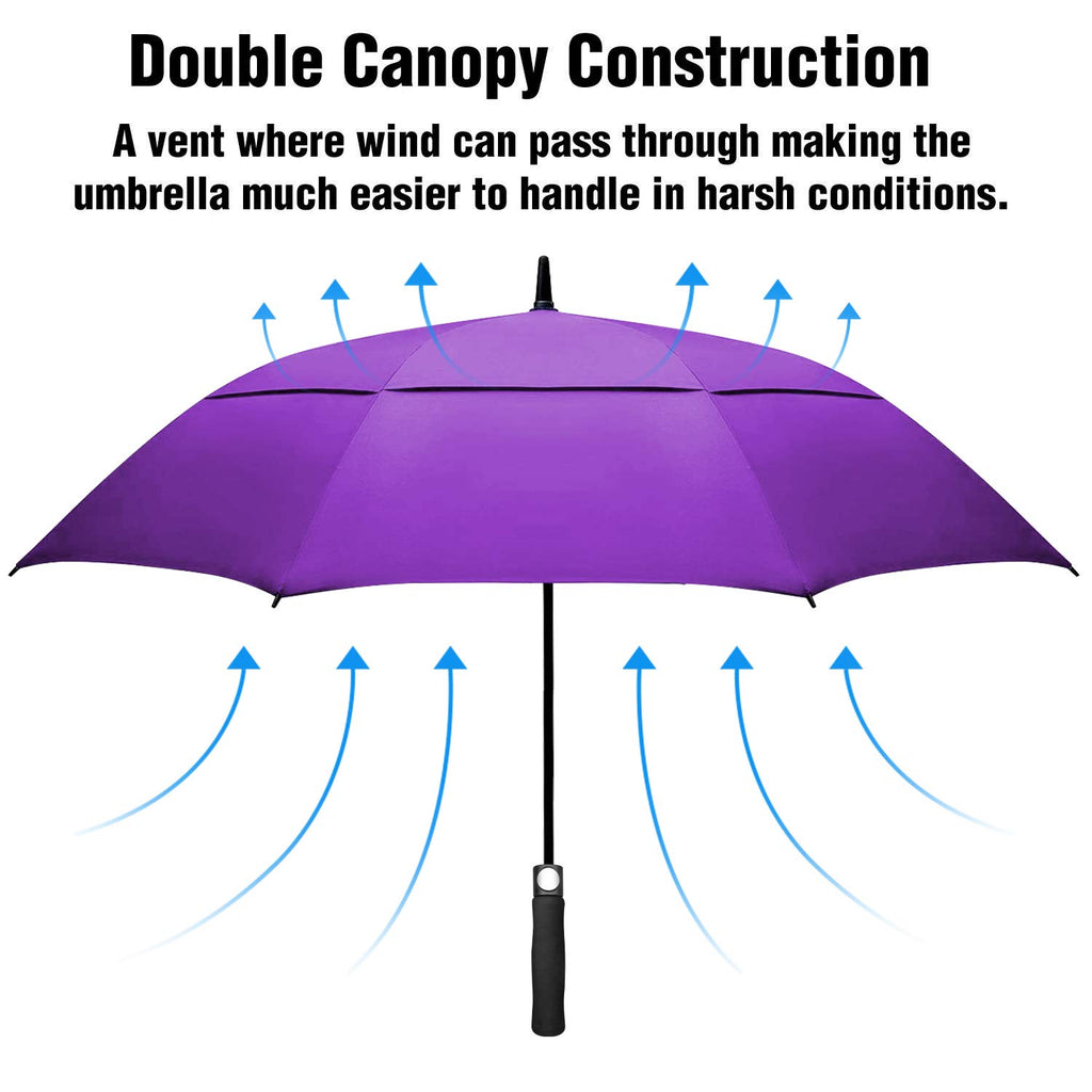 ACEIken Golf Umbrella Large 58/62/68 Inch Automatic Open Golf Umbrella Extra Large Oversize Double Canopy Vented Umbrella Windproof Waterproof for Men and Women