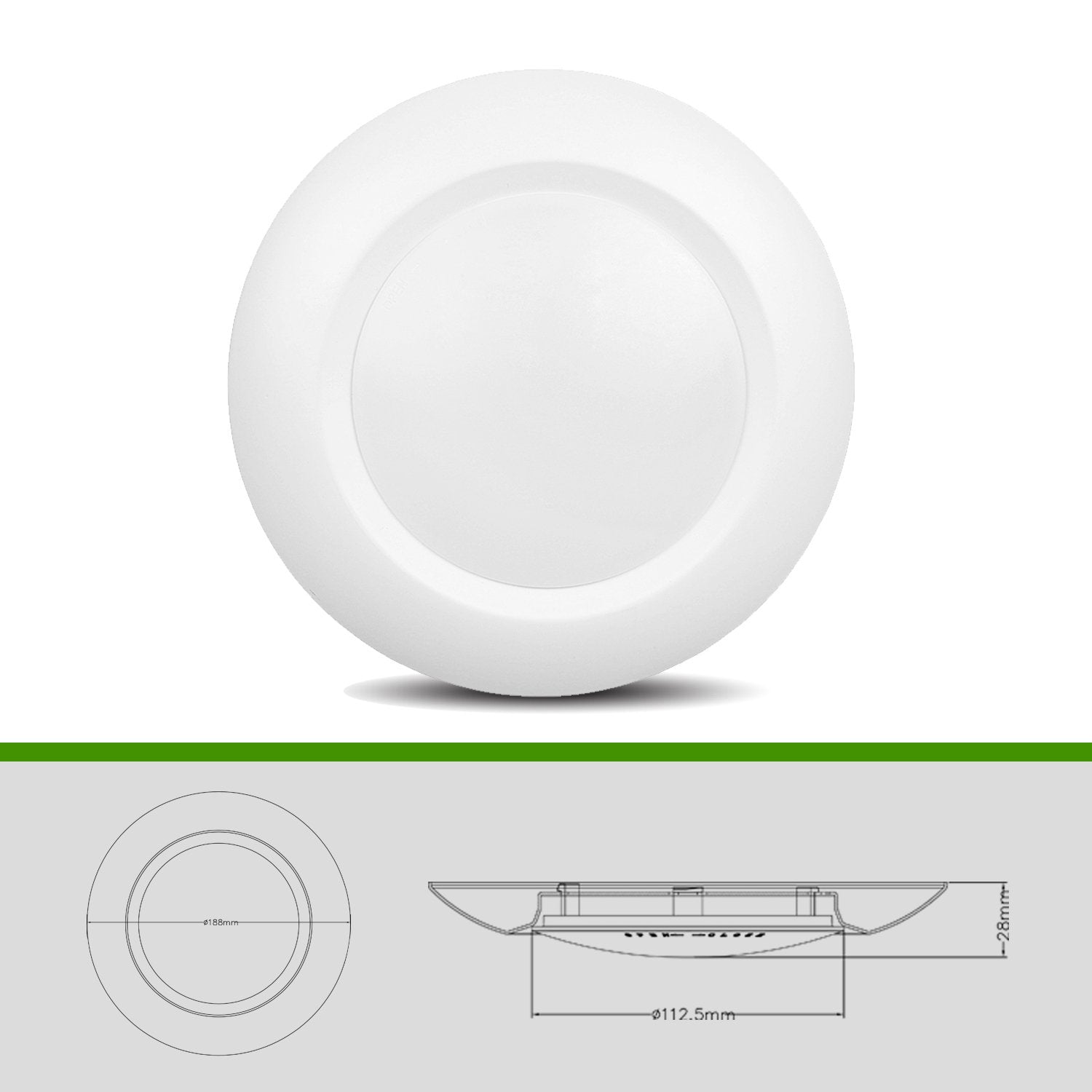 6 Inch LED Low Profile Disk Light with Night Light, 120VAC, 15W, 5CCT Color Changing, 1000LM, Dimmable, ETL, Shower Wet Rated Screw in Flush Mount Ceiling Light, White/1 Pack