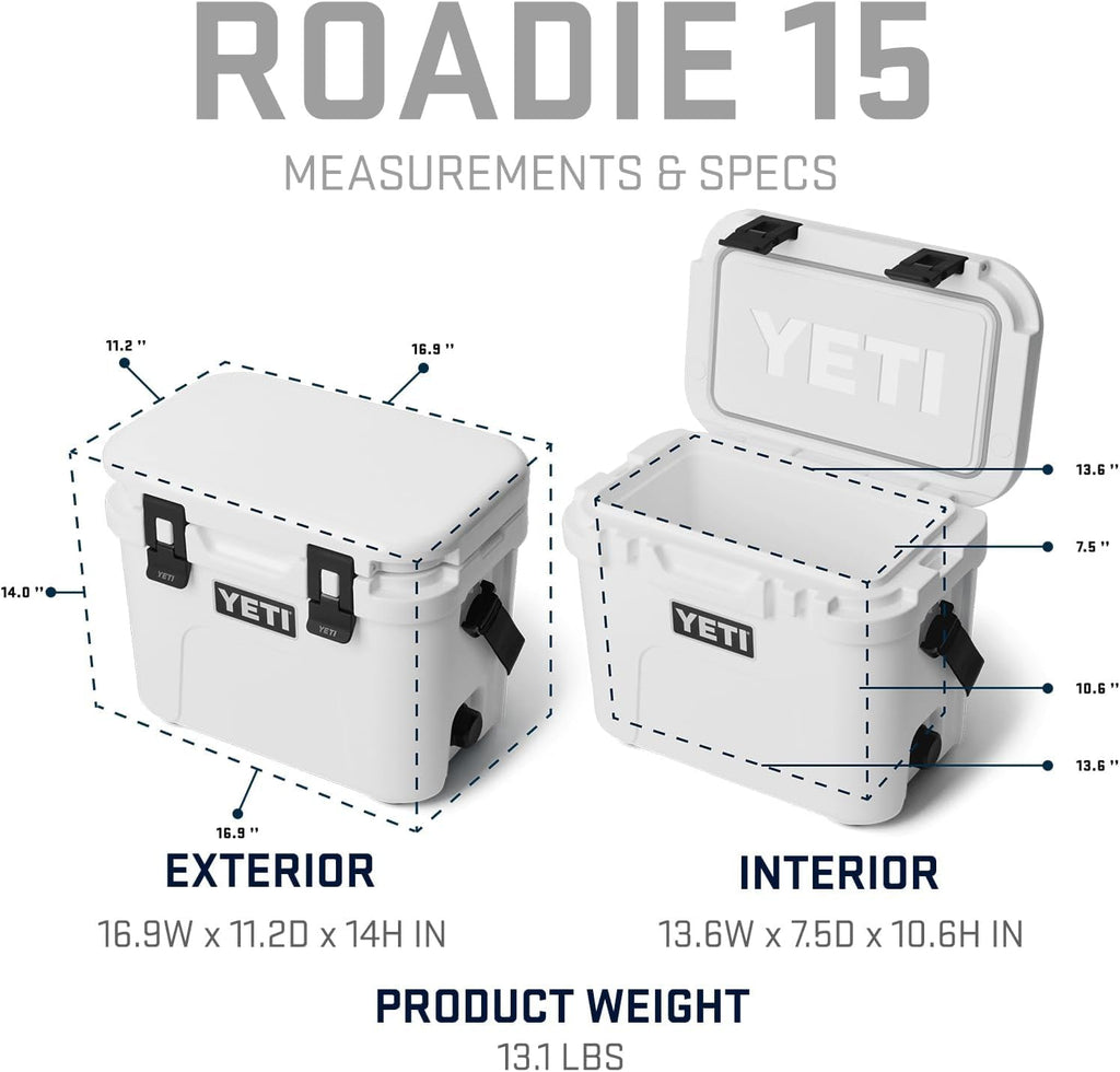YETI Roadie 15 Hard Cooler with DoubleDuty Shoulder Strap
