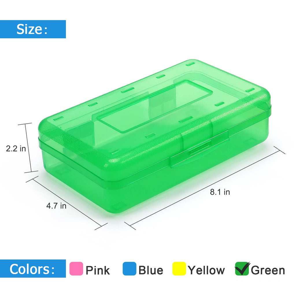 Tamaki 1 Pack Plastic Pencil Box Large Capacity Pencil Boxes Clear Boxes with Snap-tight Lid Stackable Design and Stylish Office Supplies Storage Organizer Box, Black