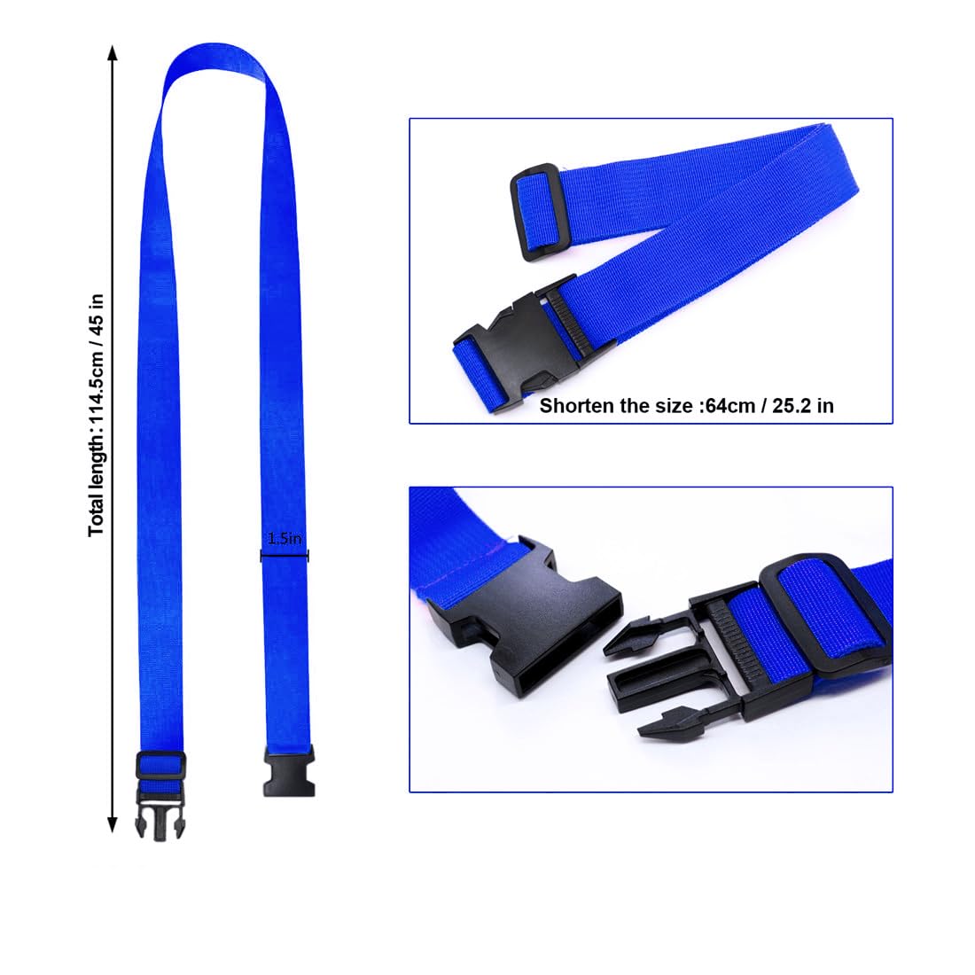 Luggage Straps for Suitcases TSA Approved, Travel Accessories to Connect Two Suitcase, Add Bag Luggage Straps for Carry On Your 3 Luggages Adjustable Buckle Belt, 2Pack Black