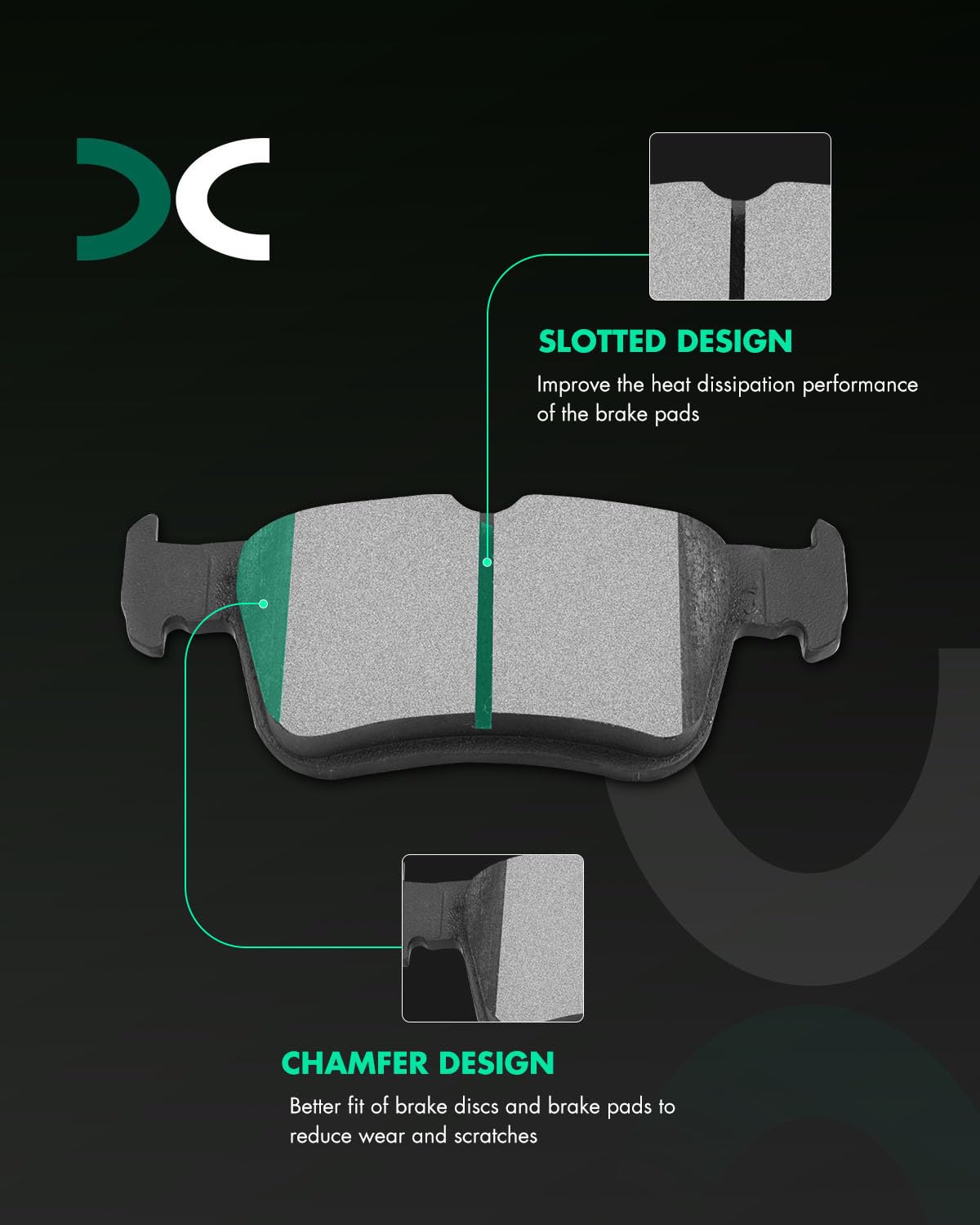 SCITOO D815 D905 Front Rear Ceramic Brake Pads Sets Fit For INFINITI For G35 2003-2005,For Nissan For 350Z 2003-2005 | For Altima 2007-2013 | For Juke 2011-2017 | For Sentra 2007-2012