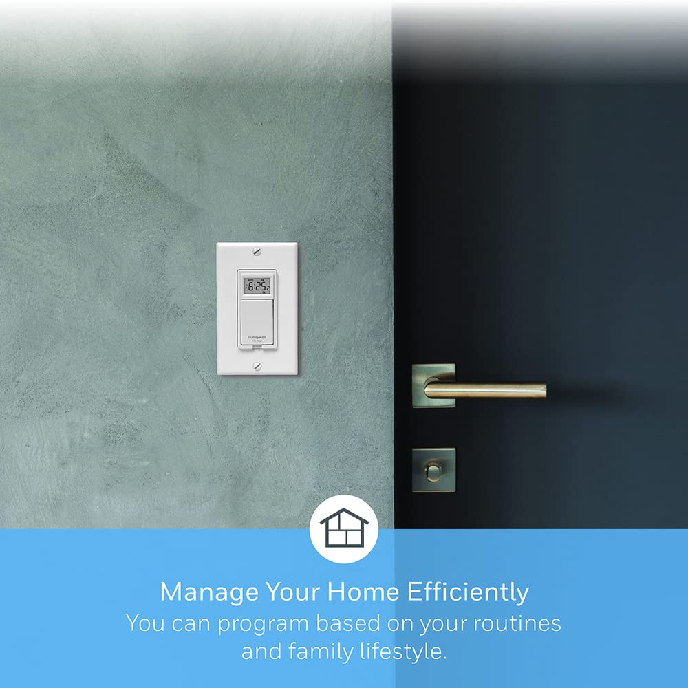 Honeywell Home RPLS730B1000/U RPLS730B1000 7-Day Programmable Light Switch Timer, White