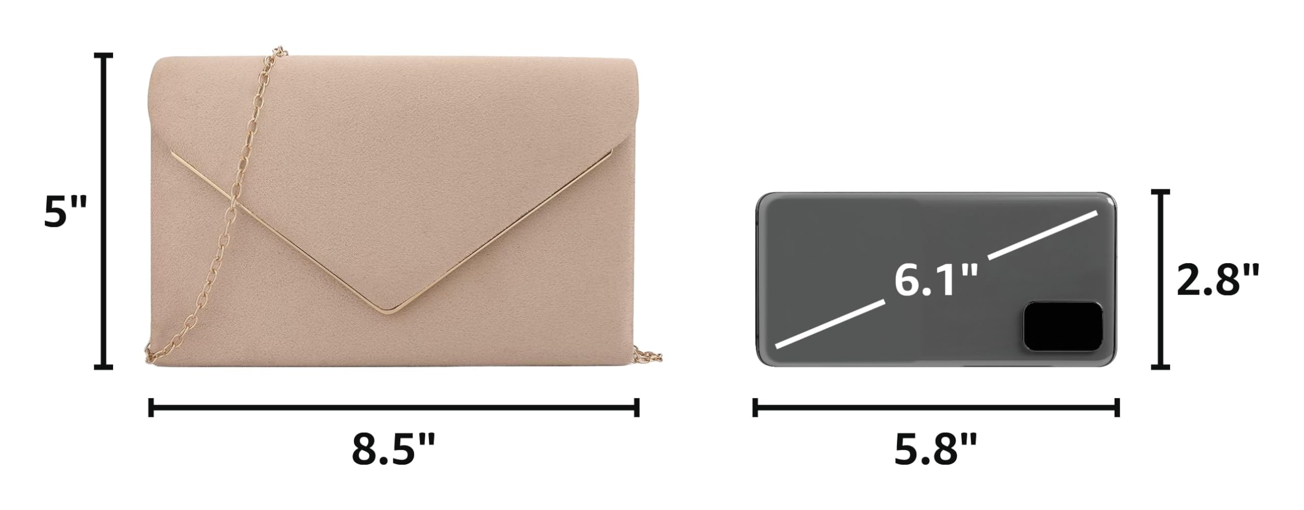 BBjinronjy Clutch Purse for Women Evening Bags Handbags for Wedding Party Cocktail Prom Faux Suede Crossbody Shoulder Bag